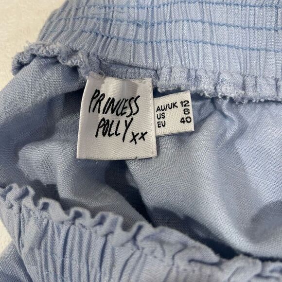 Princess Polly Light Blue Ruffle Mini Skirt Size 8 - Picture 3 of 3